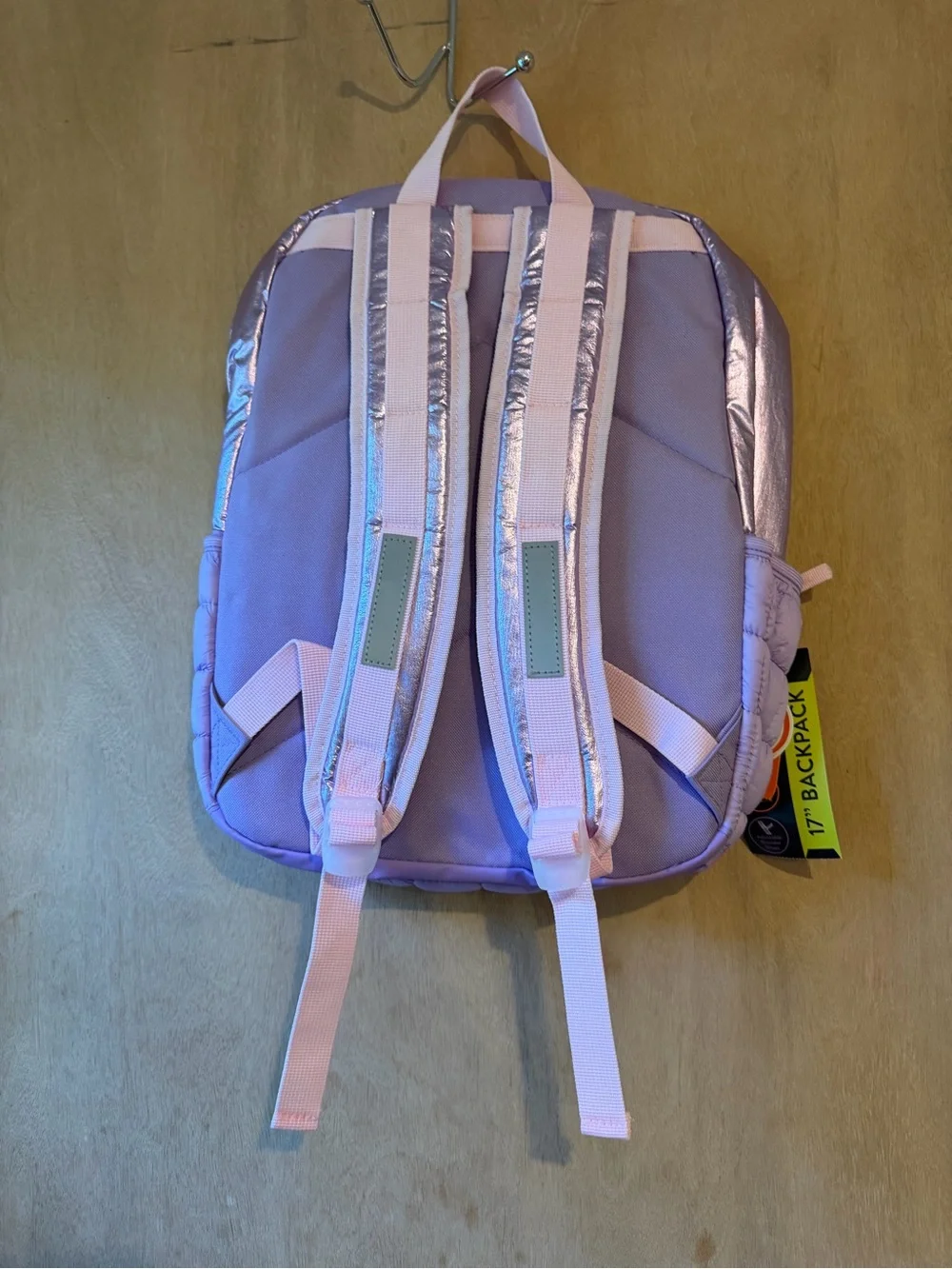 wonder nation Lilac Quilted Backpack with Colorful Smiley Patches DO NOT BUY